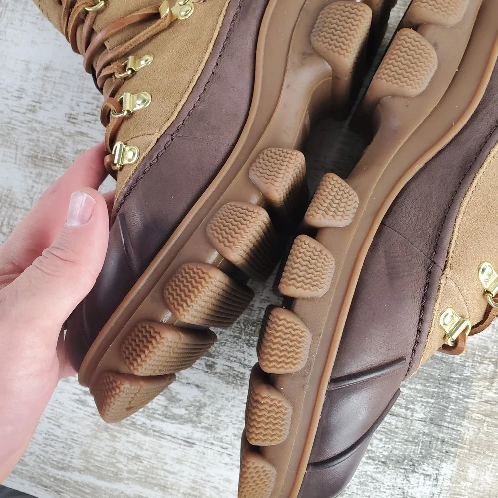 Sperry The Summit Womens‎ Rain Boot Sz 8 Brown Waterproof Lace Up Round Toe